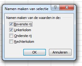 Namen o.b.v. selectie